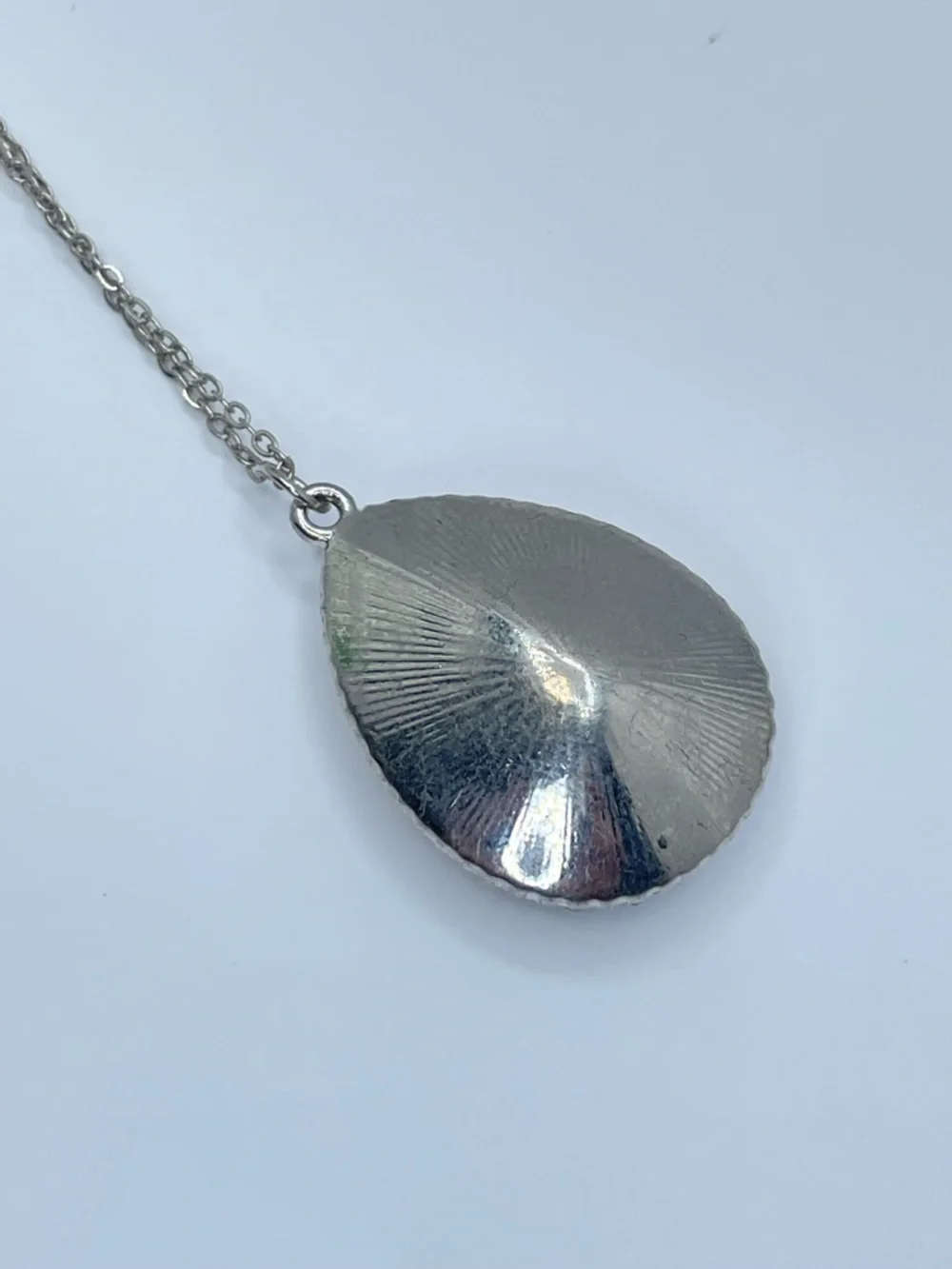Yellow Crystal Teardrop Pendant Necklace Silver Tone Halo Dainty